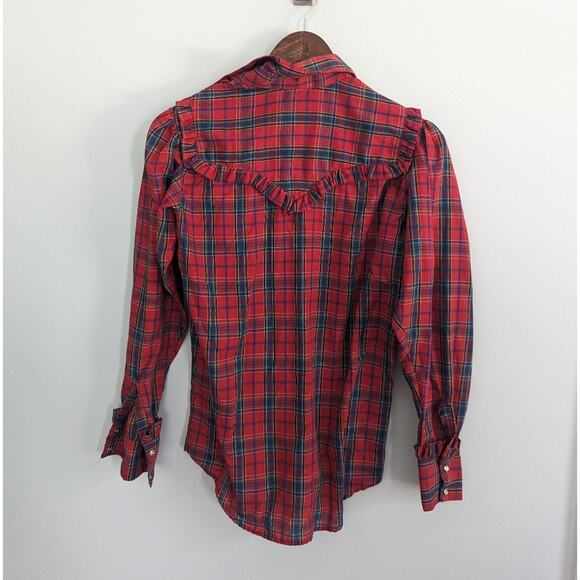 Women's Rockmount Red Plaid Southwestern Button Down Size 34 Small - Picture 2 of 5